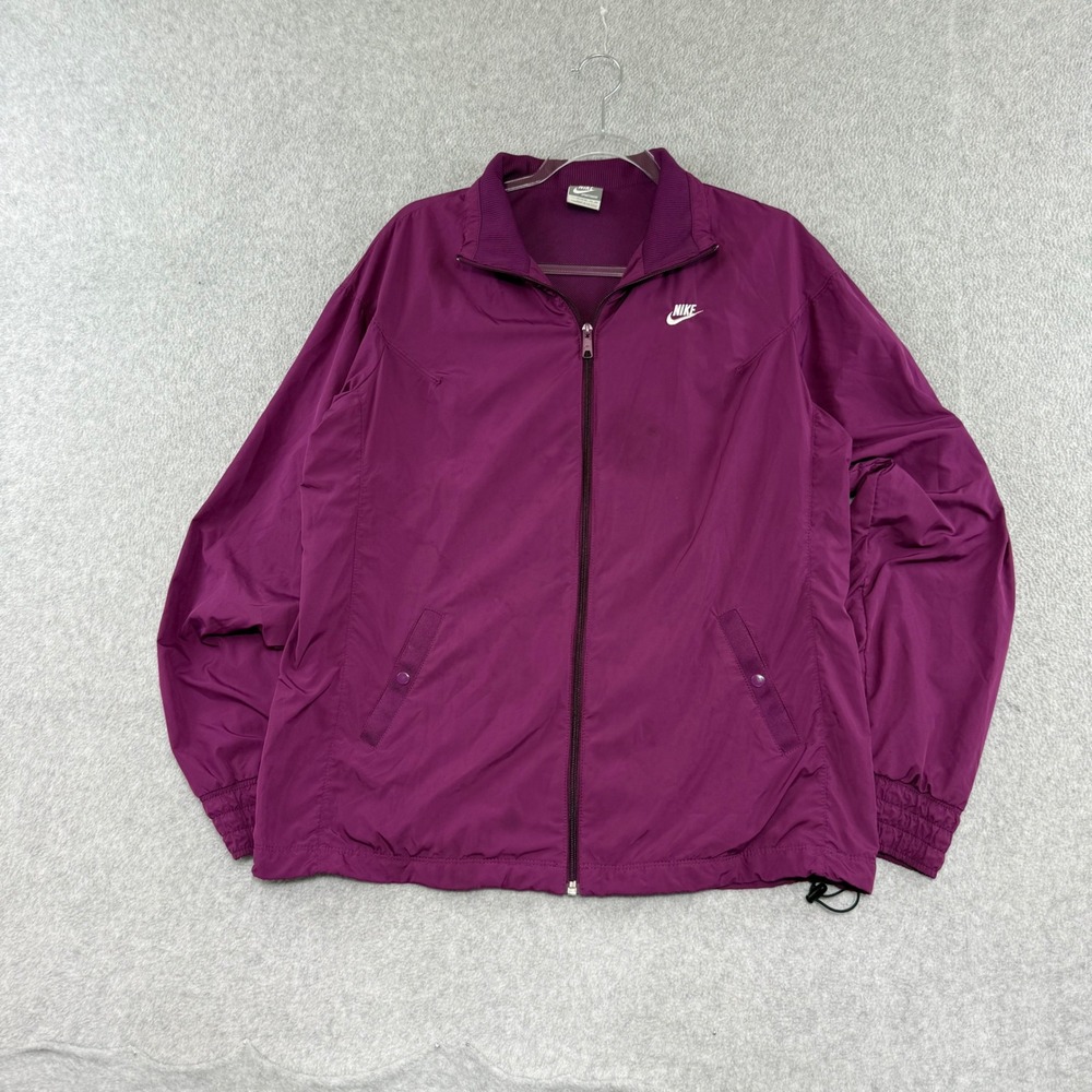 Nike Windbreaker Jacket Womens XL Purple Full Zip Mesh Y2k Vintage Sportswear